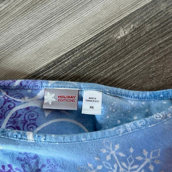 STAINED holiday editions blue sled snow graphic long sleeve shirt - Picture 3 of 3